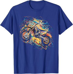 Graphic Dirt Bike T-Shirt - T-Shirt | Royal