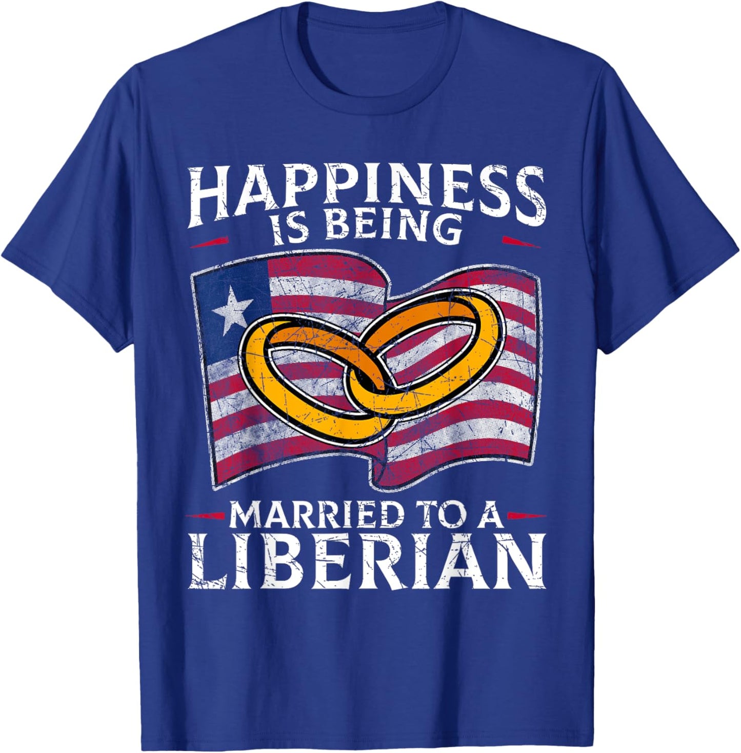 Liberian Marriage Liberia Married Wedding Heritage Flag T-Shirt - T-Shirt | Royal