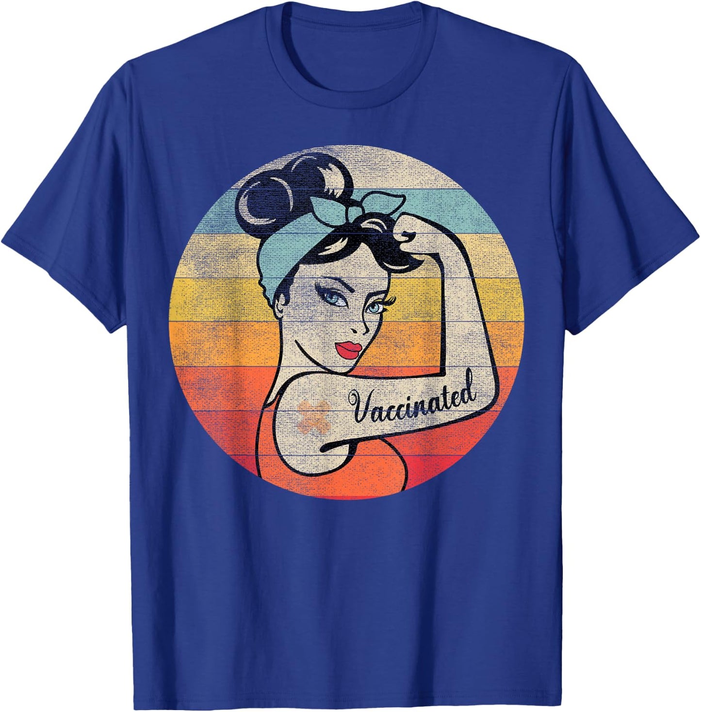Vaccinated Retro Believes in Vaccines Immunization T-Shirt - T-Shirt | Royal