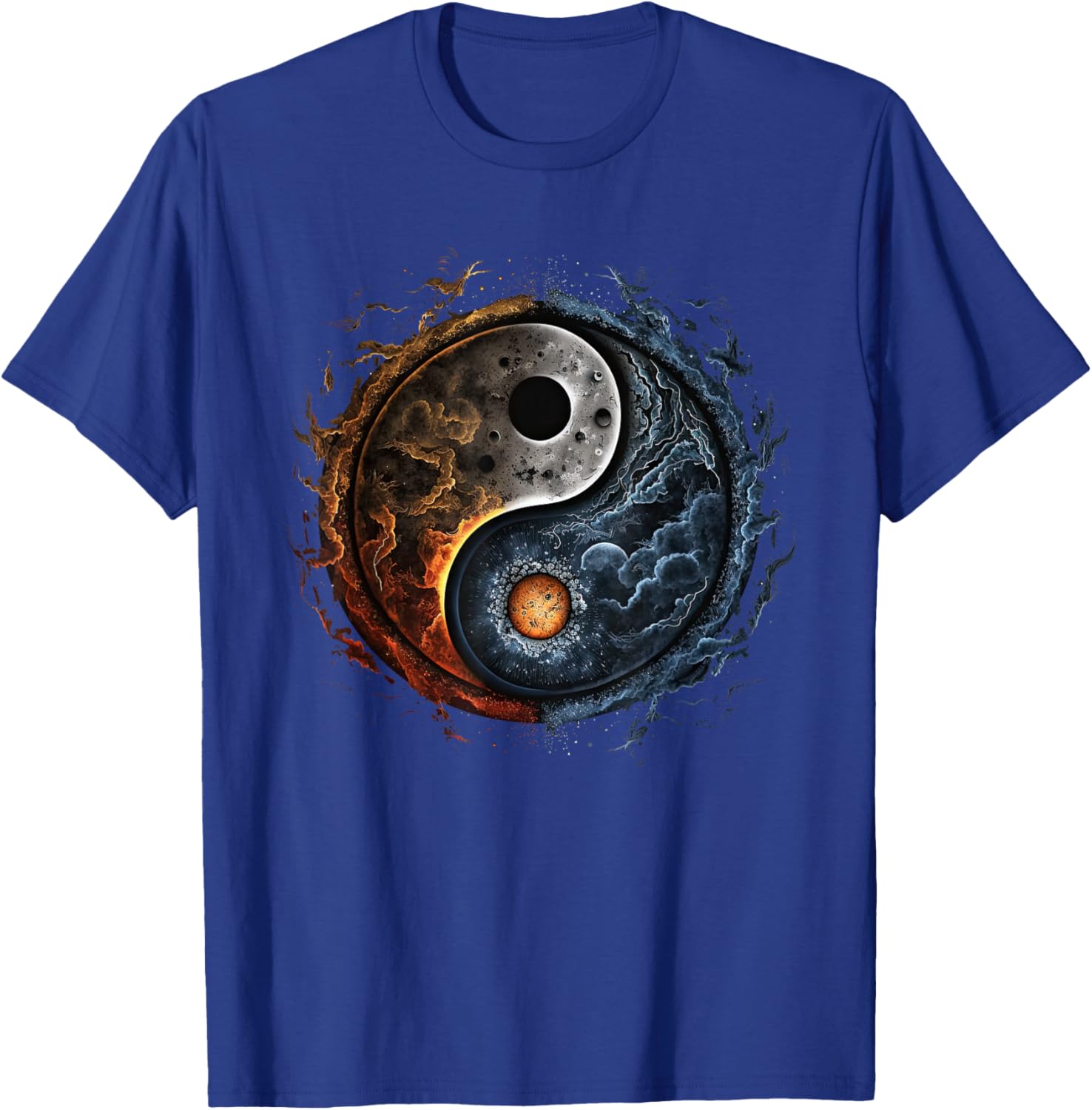 Yin Yang Cosmic Duality Art for Meditation and Peace T-Shirt - T-Shirt | Royal