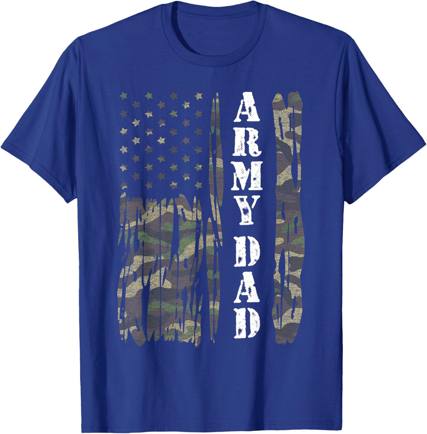 Vintage US Flag Army Dad Veteran Father Father's Day Gift T-Shirt - T-Shirt | Royal