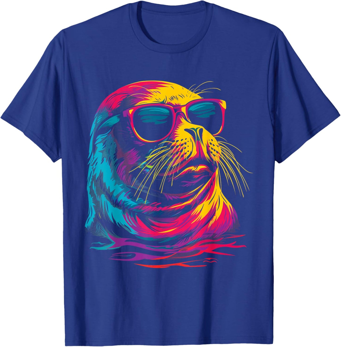 Seal Sunglasses Sea Lion Ocean Animal T-Shirt - T-Shirt | Royal
