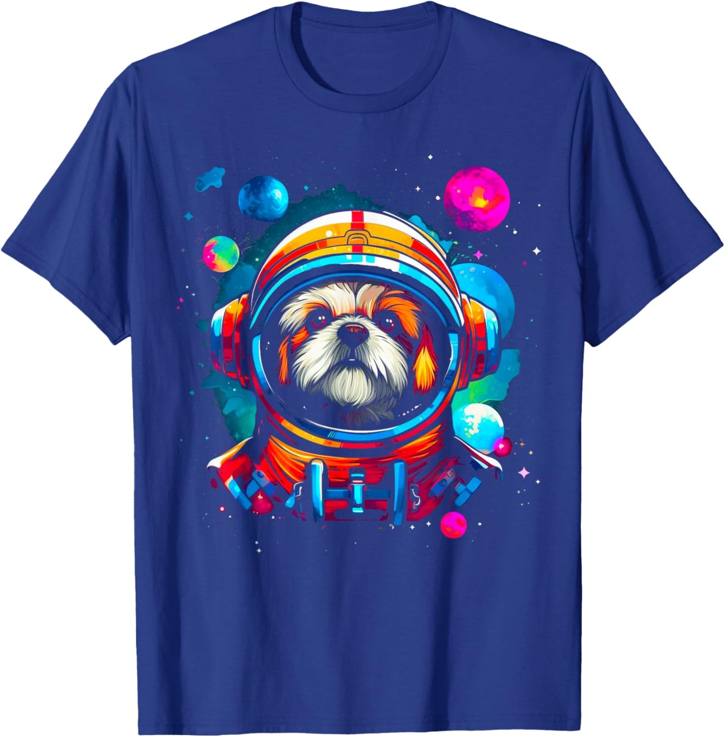 Shih Tzu Dog Planet Space T-Shirt - T-Shirt | Royal