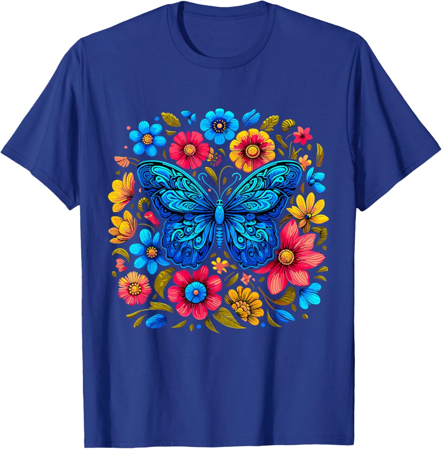 Butterfly Flowers Aesthetic Butterfly T-Shirt - T-Shirt | Royal