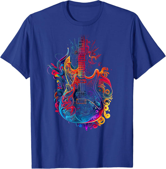 Electric Guitar Colors Colorful Musician Guitar Gift Gui T-Shirt - T-Shirt | Royal