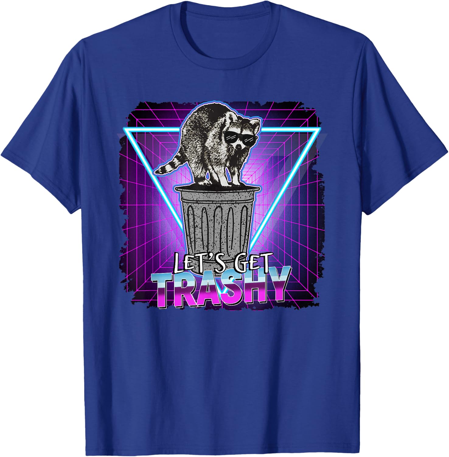 Raccoon Retro Lets Get Trashy 70s 80s Style Gift T-Shirt - T-Shirt | Royal