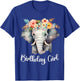 Elephant with Flowers for the Birthday Girl Toddlers Women T-Shirt - T-Shirt | Royal