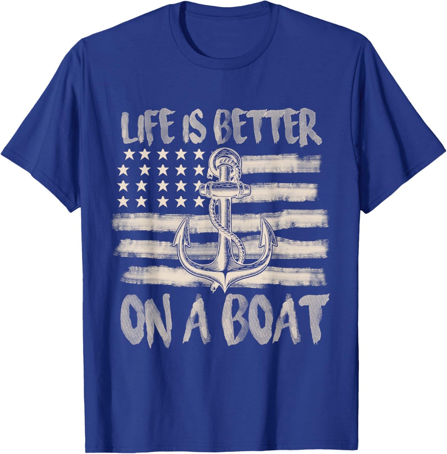 Funny Sailing Boating Sailor Boat Life Is Better On a Boat T-Shirt - T-Shirt | Royal