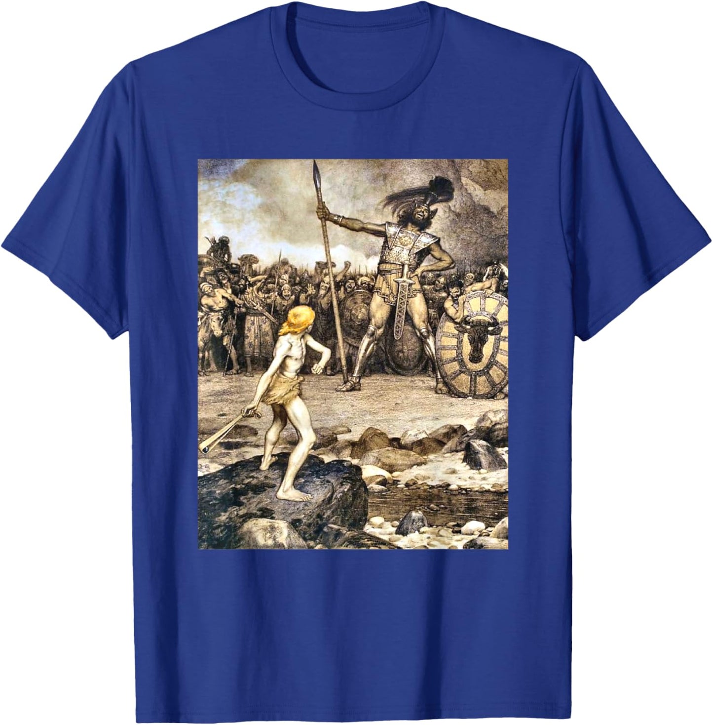 David And Goliath , Small, Black T-Shirt - T-Shirt | Royal