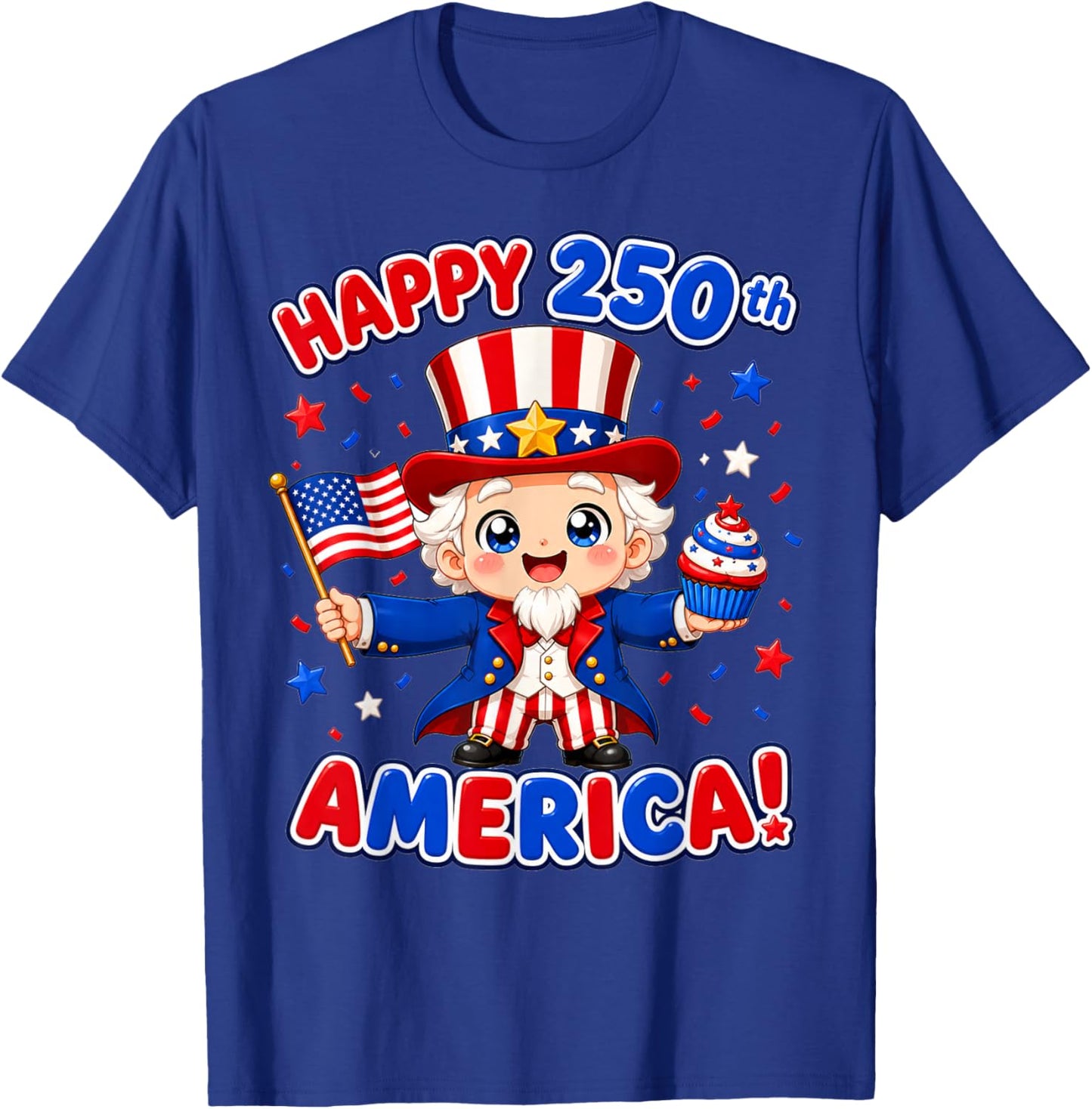250 Anniversary USA Kids Toddler Girl Boy Kawaii T-Shirt - T-Shirt | Royal
