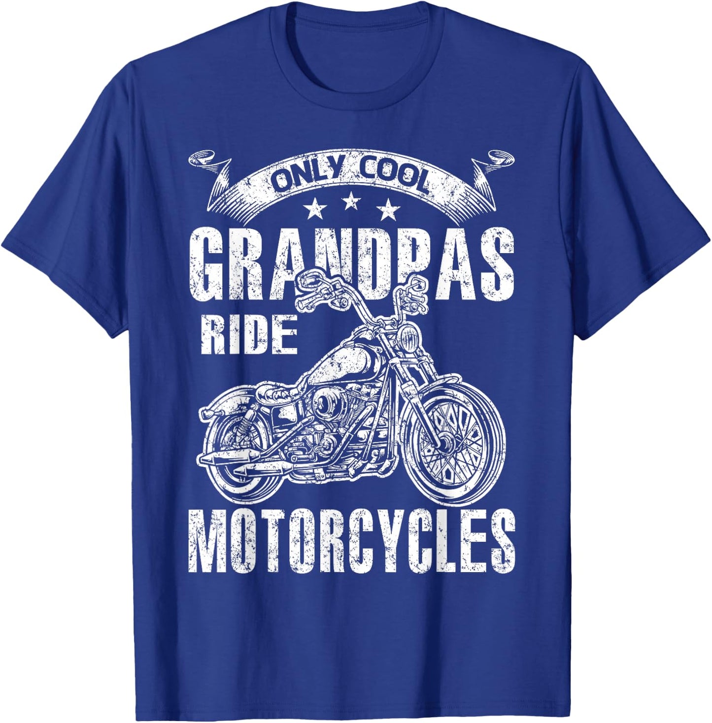 Only Cool Grandpas Rides Motorcycles T-Shirt - T-Shirt | Royal