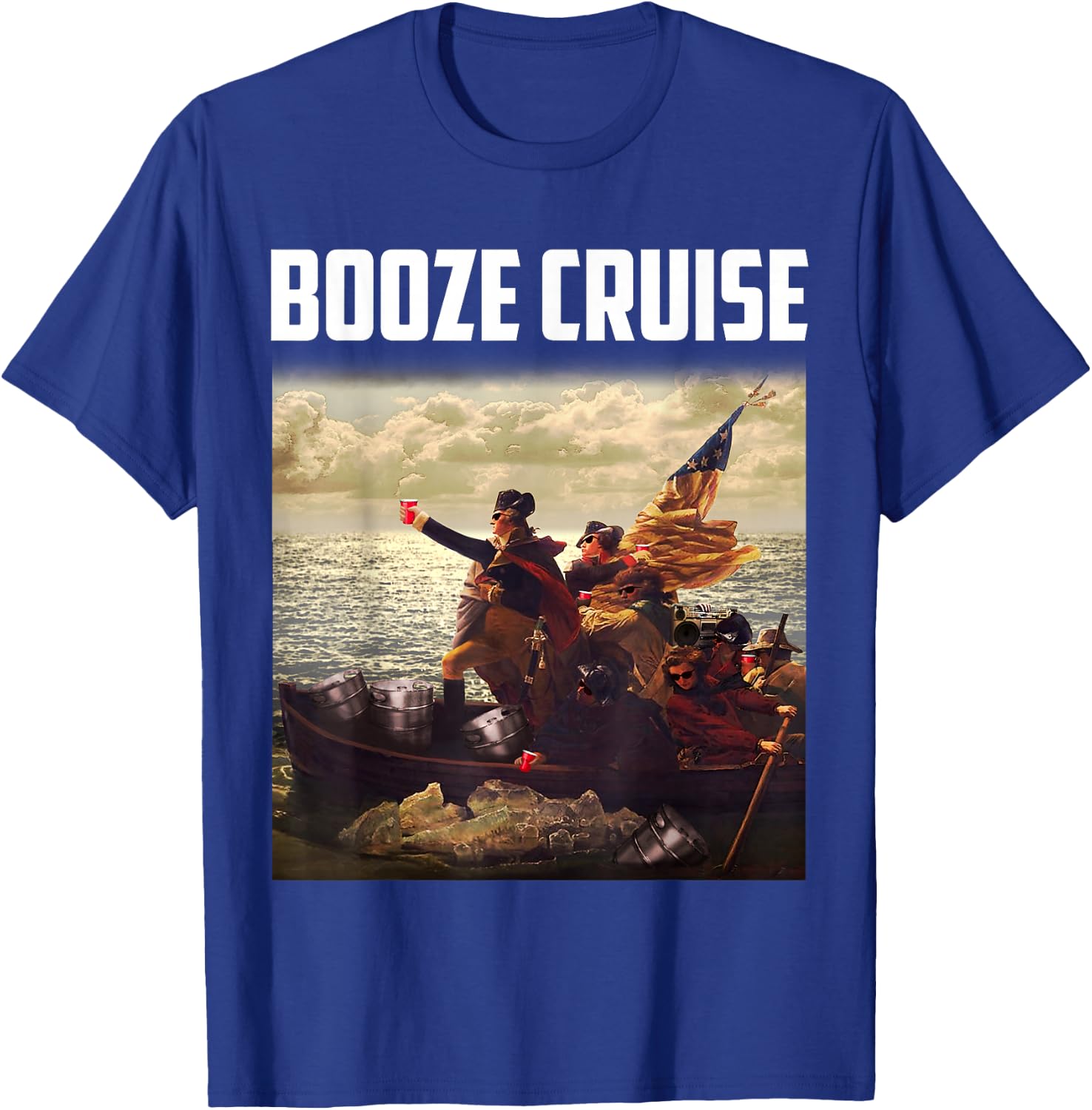 Political Party Booze Cruise Shades & Red Cups T-Shirt - T-Shirt | Royal