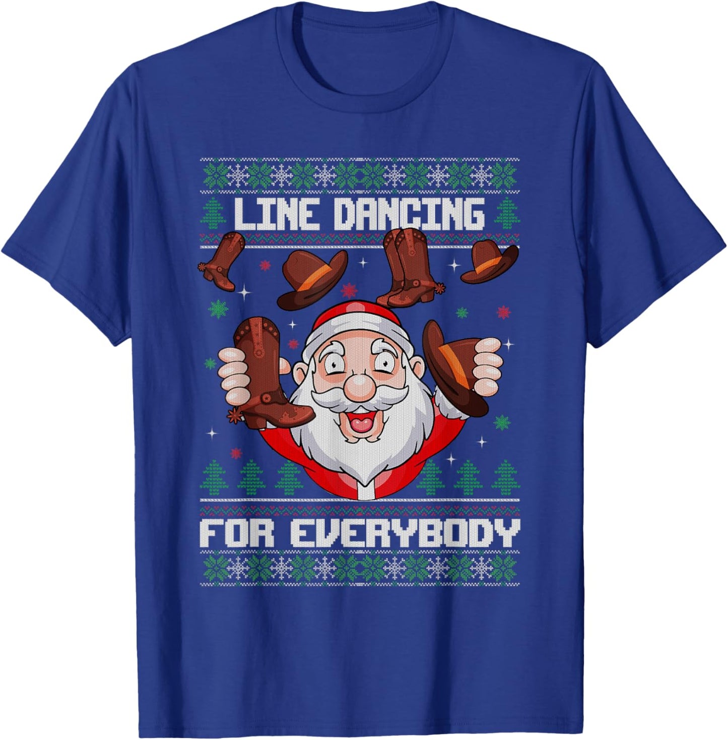 Line Dancing for Everybody Santa Ugly Christmas Line Dance T-Shirt - T-Shirt | Royal