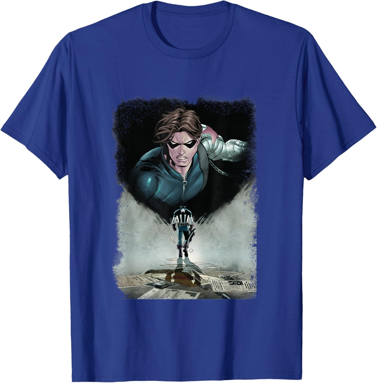 Marvel Comics Retro Classic Captain America Winter Soldier T-Shirt - T-Shirt | Royal