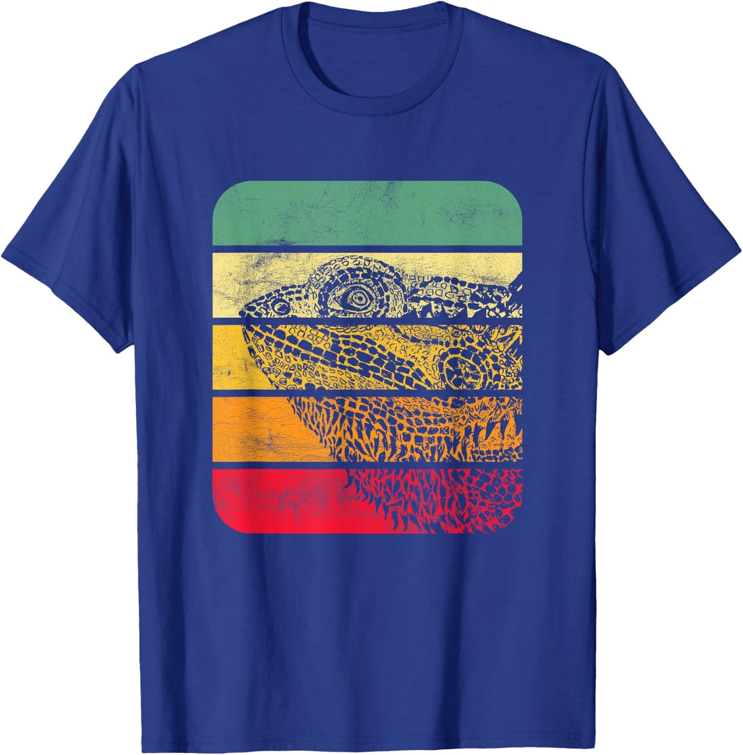 Bearded Dragon Vintage Sunset Retro Style Pet Eidec T-Shirt - T-Shirt | Royal