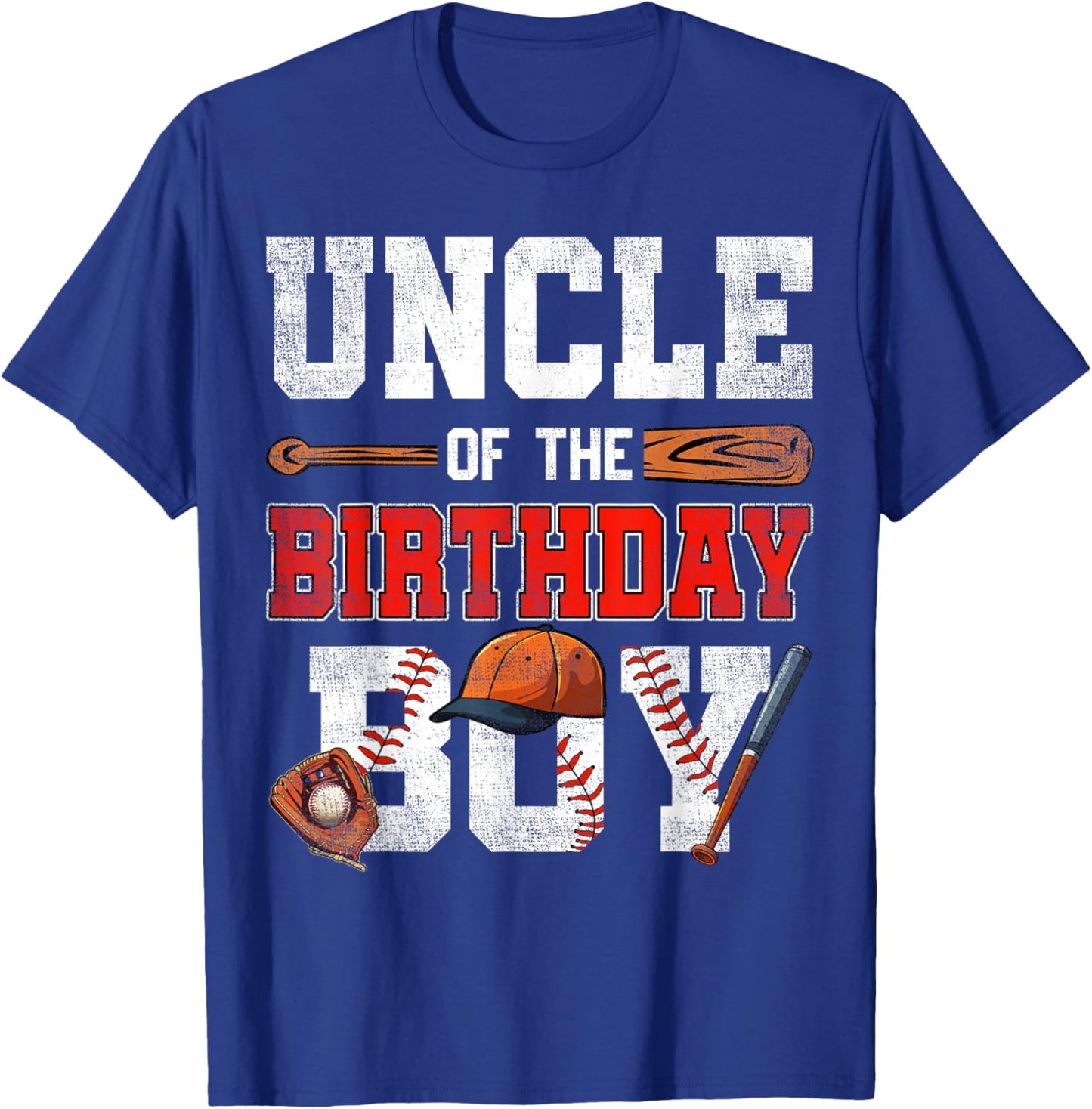 Uncle Of The Birthday Boy Baseball Bday Family T-Shirt - T-Shirt | Royal