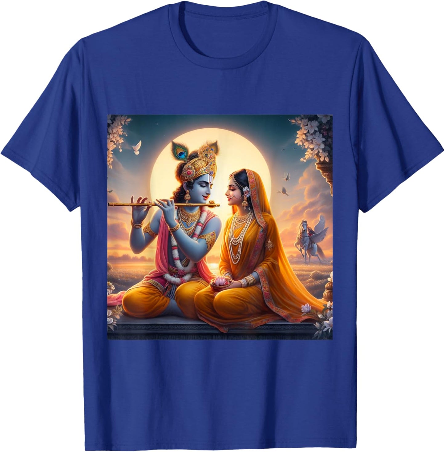 Radha and Krishna Love , Small, Black T-Shirt - T-Shirt | Royal