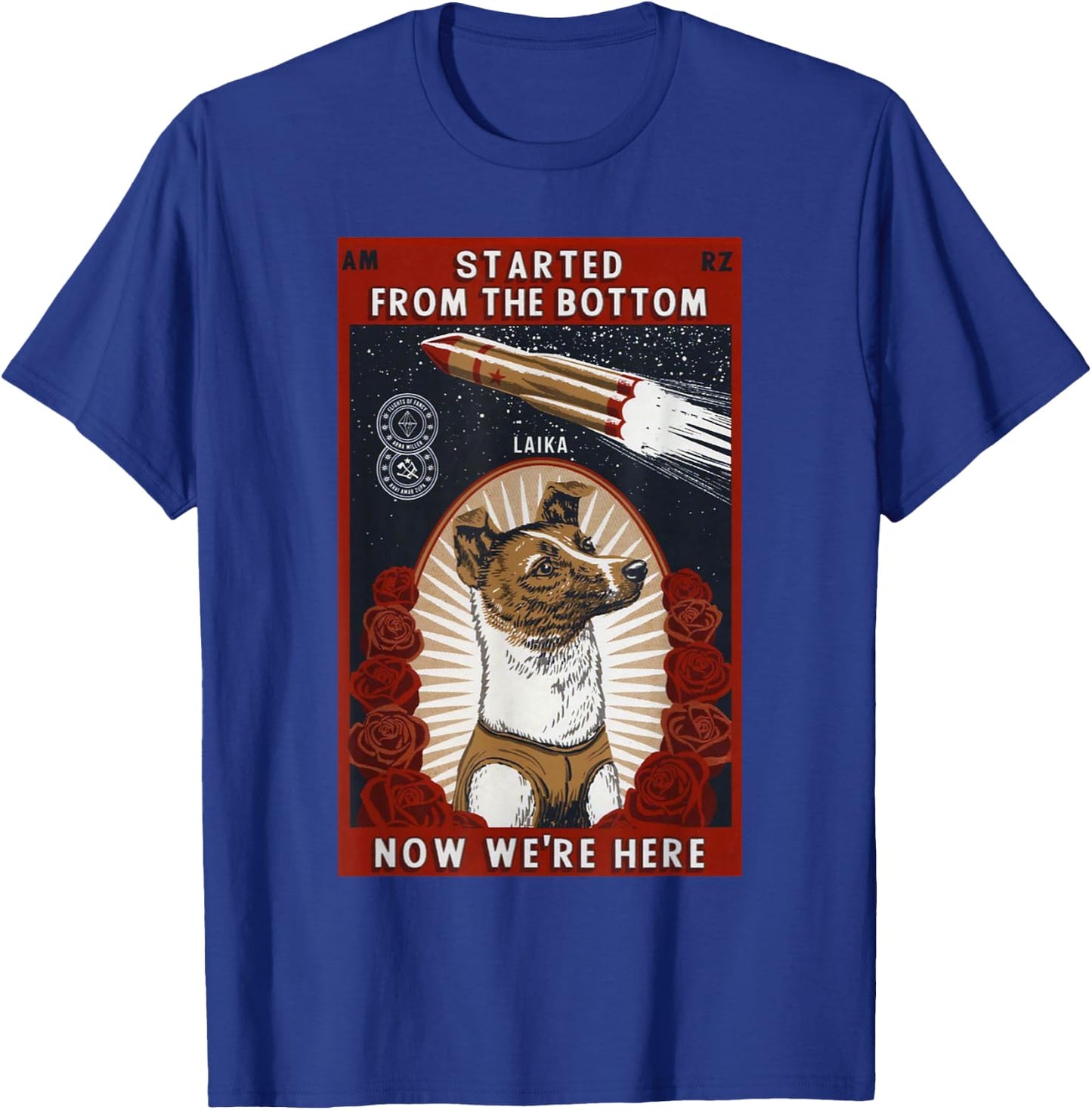 Laika Space Dog Retro Vintage Soviet. SOVI8 Women Girls Kids T-Shirt - T-Shirt | Royal