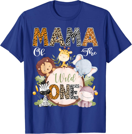 Mama Of The Wild One 1St Birthday Safari Woodland T-Shirt - T-Shirt | Royal