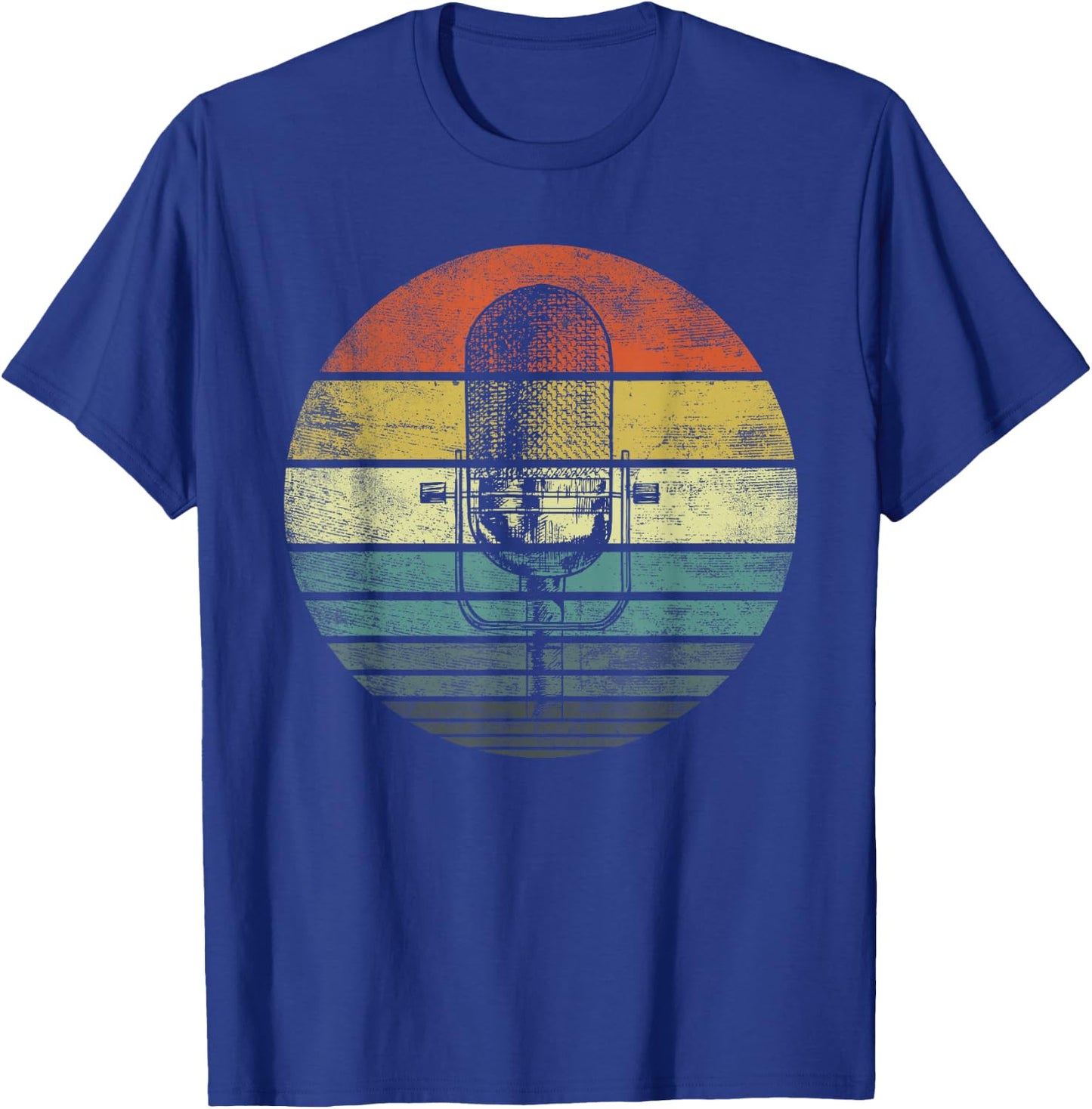Singer Vocalist Musician Gift Funny Retro Microphone Singing T-Shirt - T-Shirt | Royal