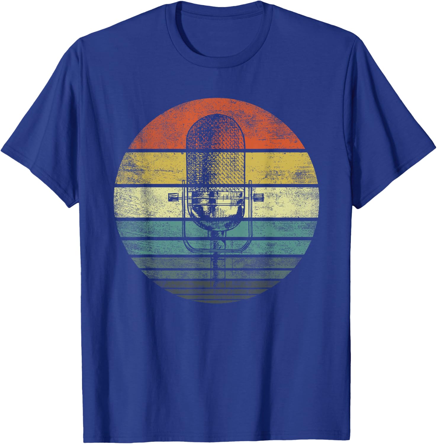 Singer Vocalist Musician Gift Funny Retro Microphone Singing T-Shirt - T-Shirt | Royal