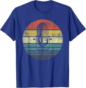 Singer Vocalist Musician Gift Funny Retro Microphone Singing T-Shirt - T-Shirt | Royal