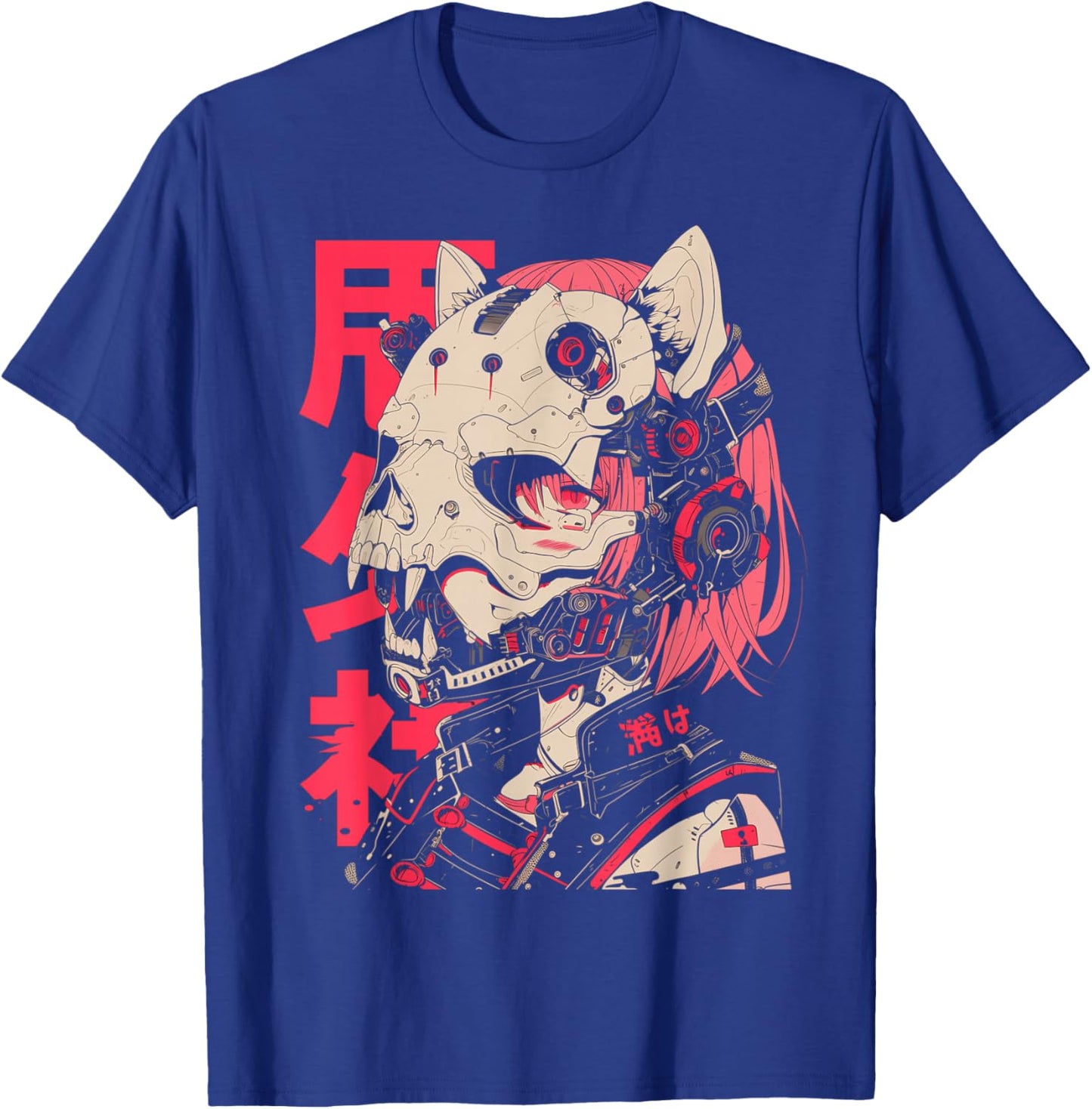 Anime Manga Cyberpunk Aesthetic Techwear Harajuku Cat Girl T-Shirt - T-Shirt | Royal