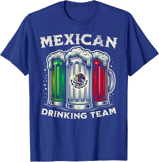 Official Mexican Flag Drinking Team - Funny Cinco de Mayo T-Shirt - T-Shirt | Royal