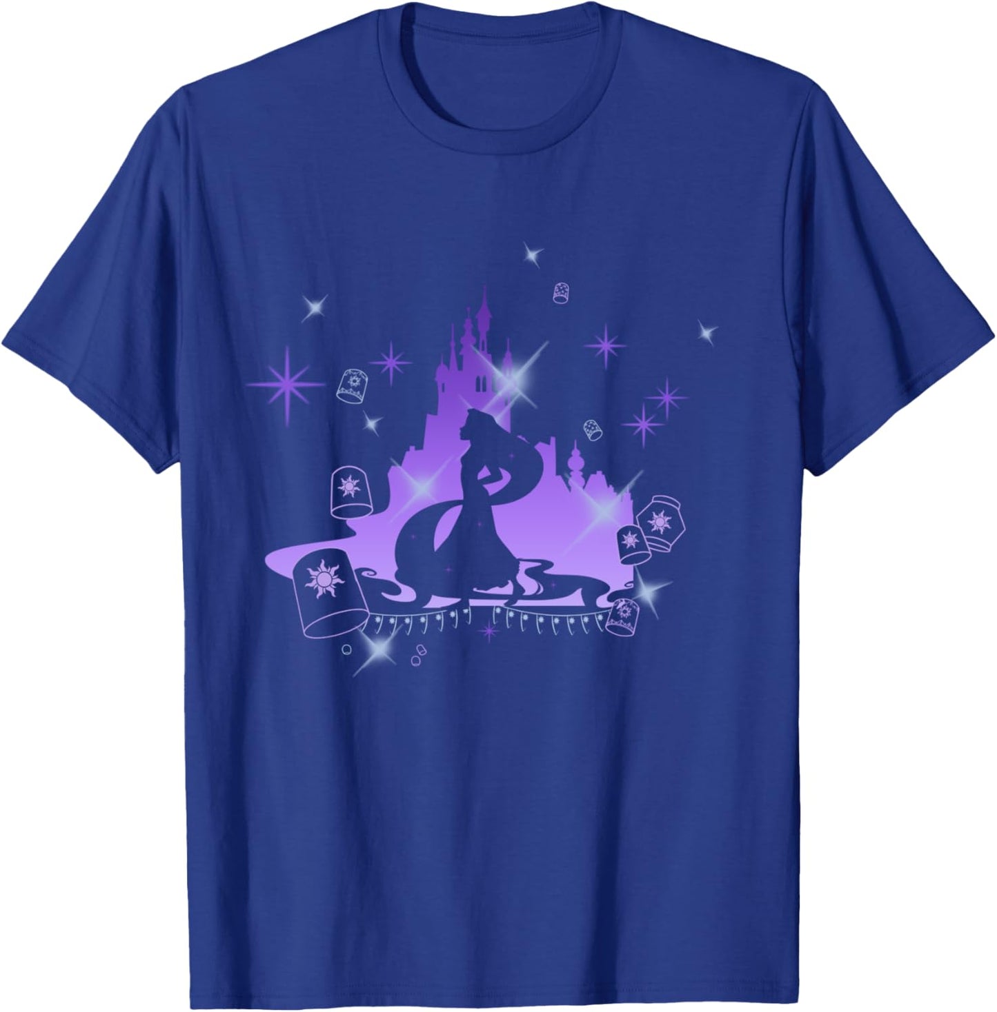 Disney Tangled Rapunzel And Lanterns Castle Silhouette T-Shirt - T-Shirt | Royal