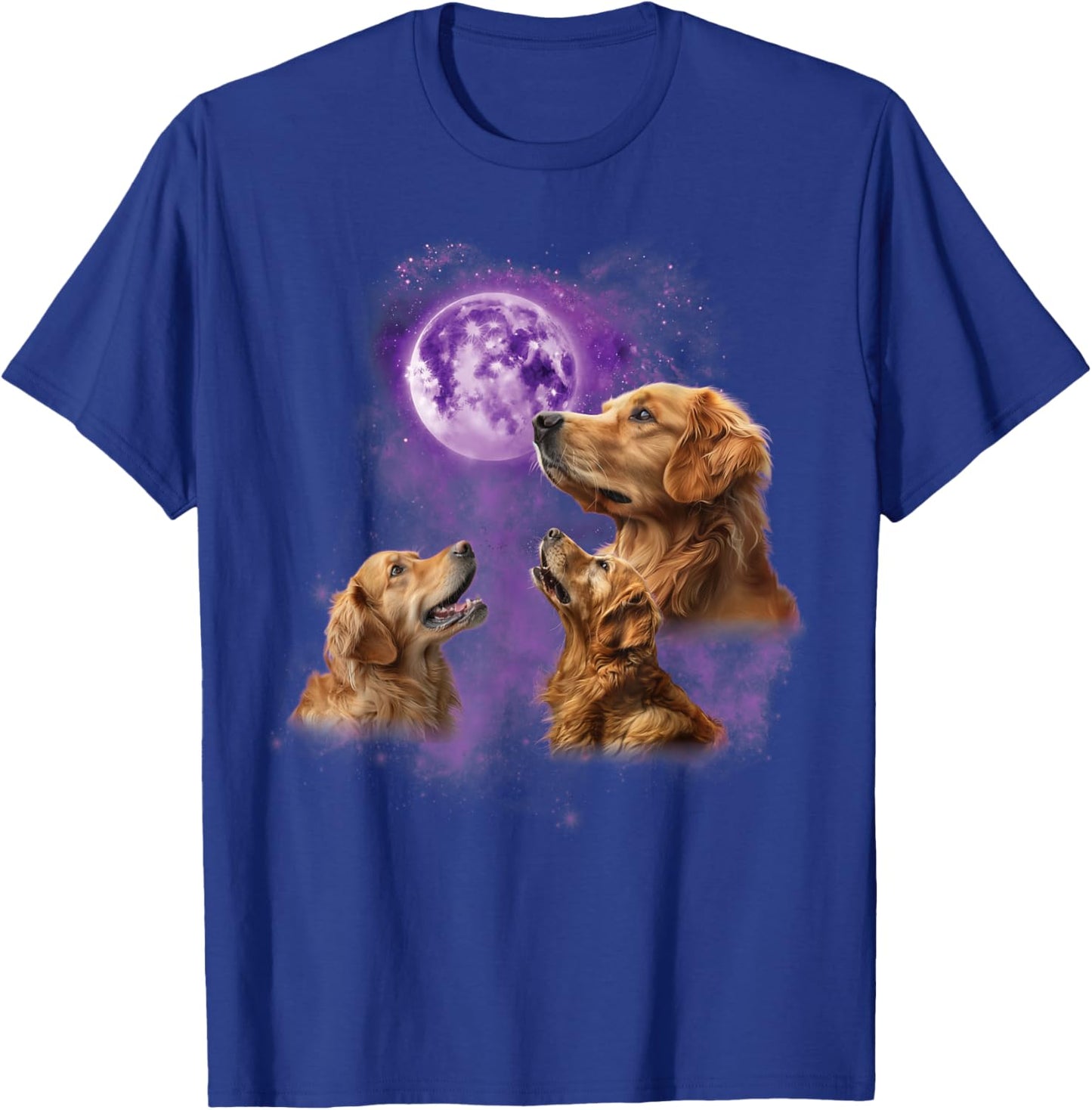 Funny Golden Retriever T Shirt - Howling at the Moon T-Shirt - T-Shirt | Royal