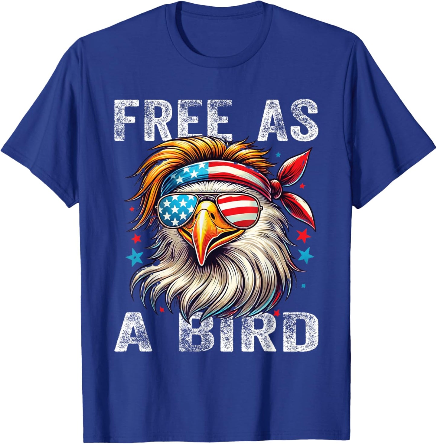 Free As Bird 4th Of July Patriotic Eagle Kids Boys Girls T-Shirt - T-Shirt | Royal
