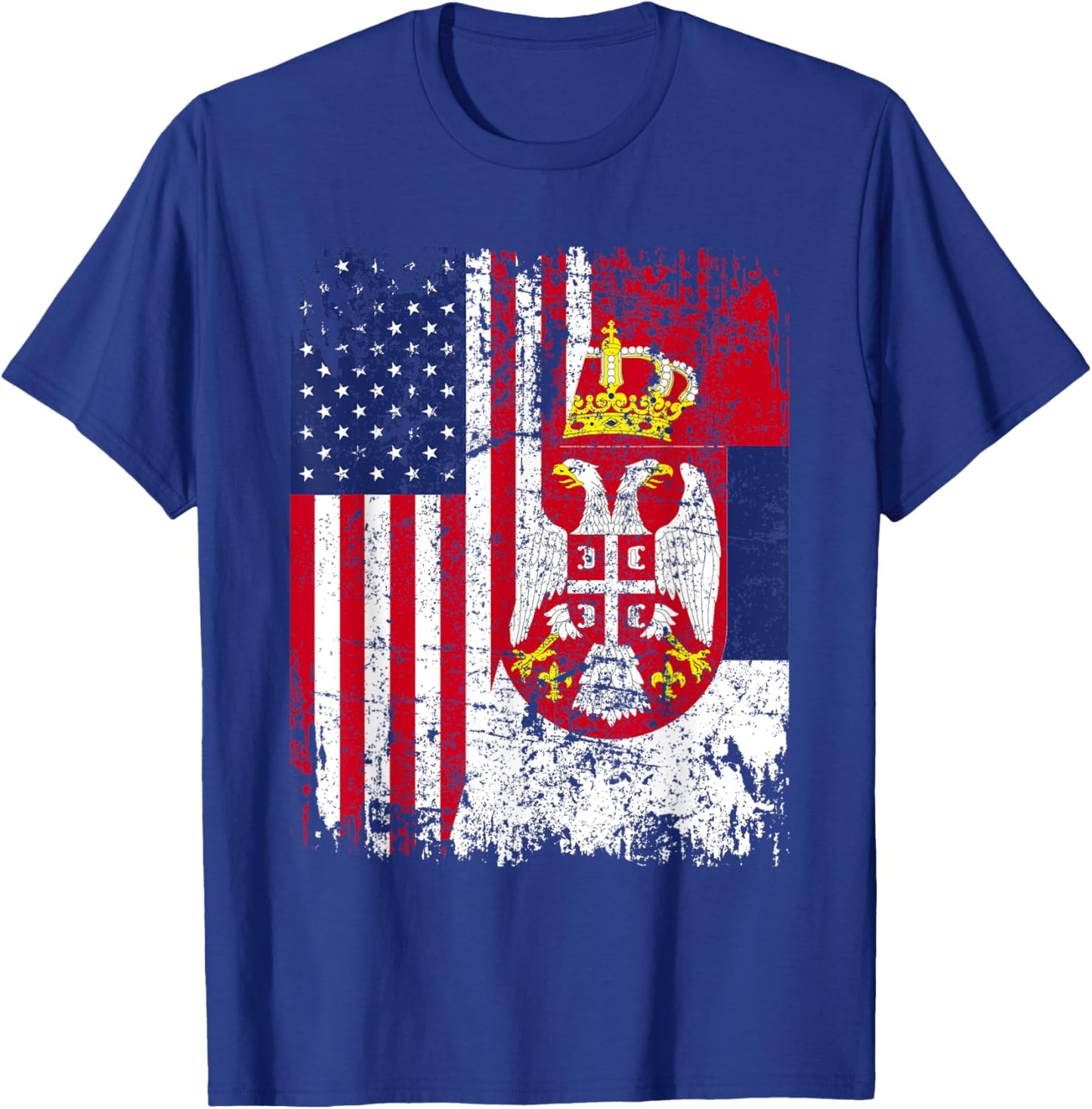 SERBIAN American Flag | Men Women Kids | SERBIA T-Shirt - T-Shirt | Royal