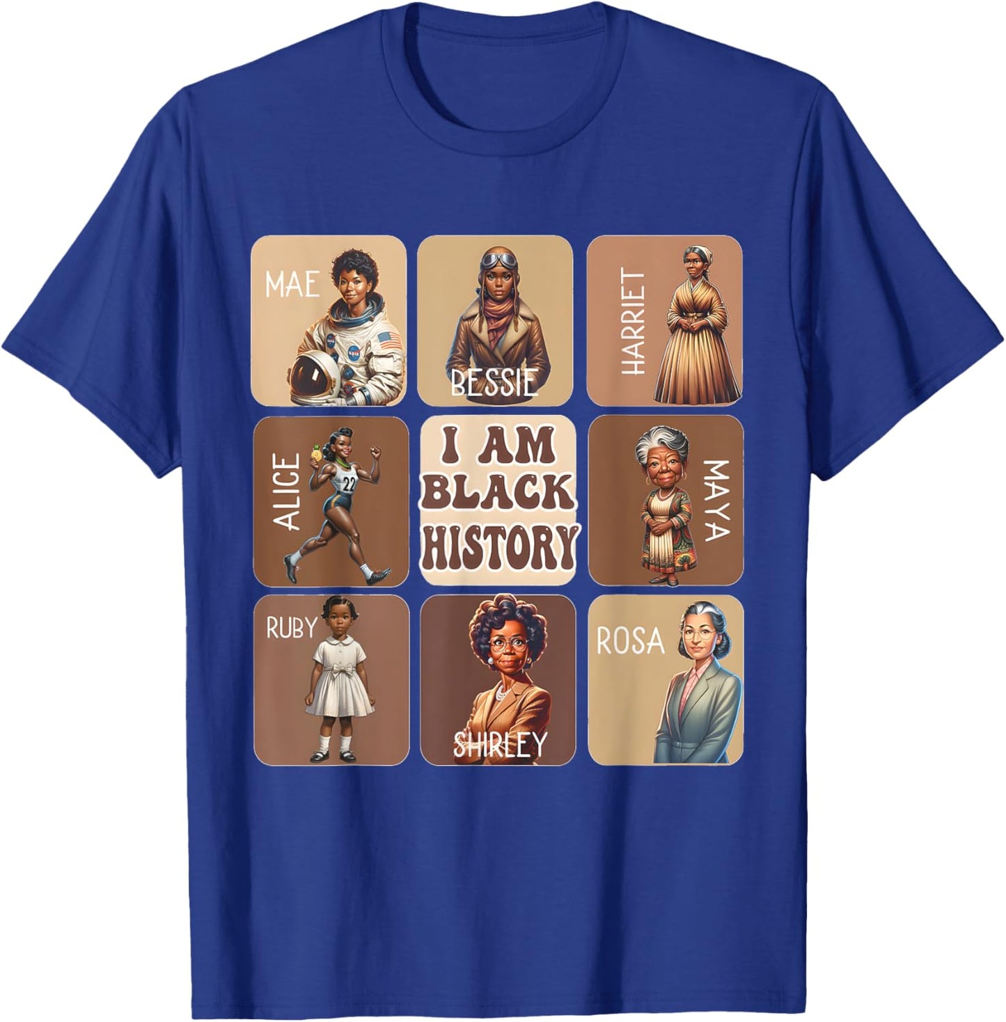 I Am Black History Month African American Pride Celebration T-Shirt - T-Shirt | Royal