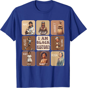I Am Black History Month African American Pride Celebration T-Shirt - T-Shirt | Royal