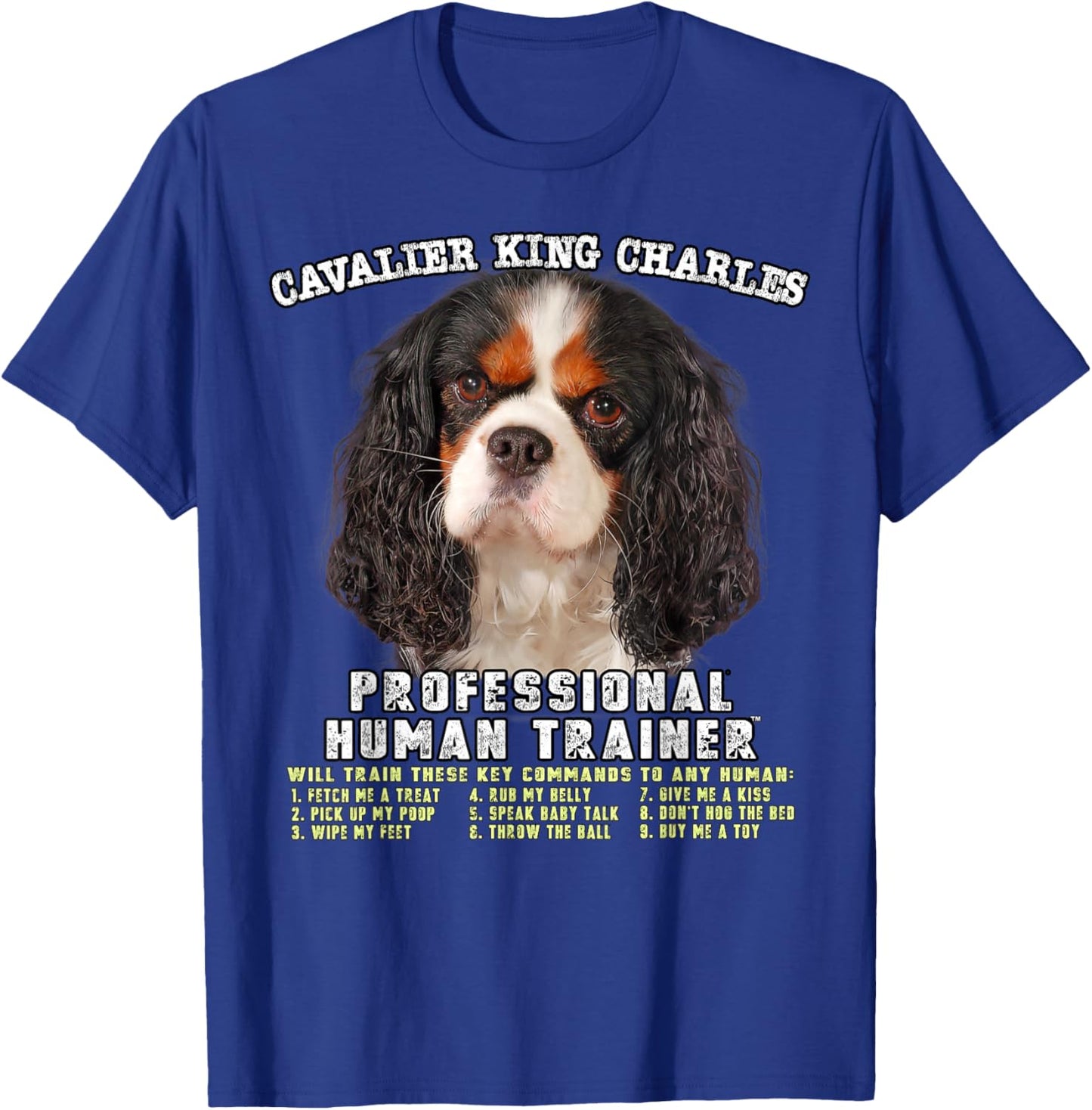 Cavalier King Charles Spaniel Tri Professional Human Trainer T-Shirt - T-Shirt | Royal