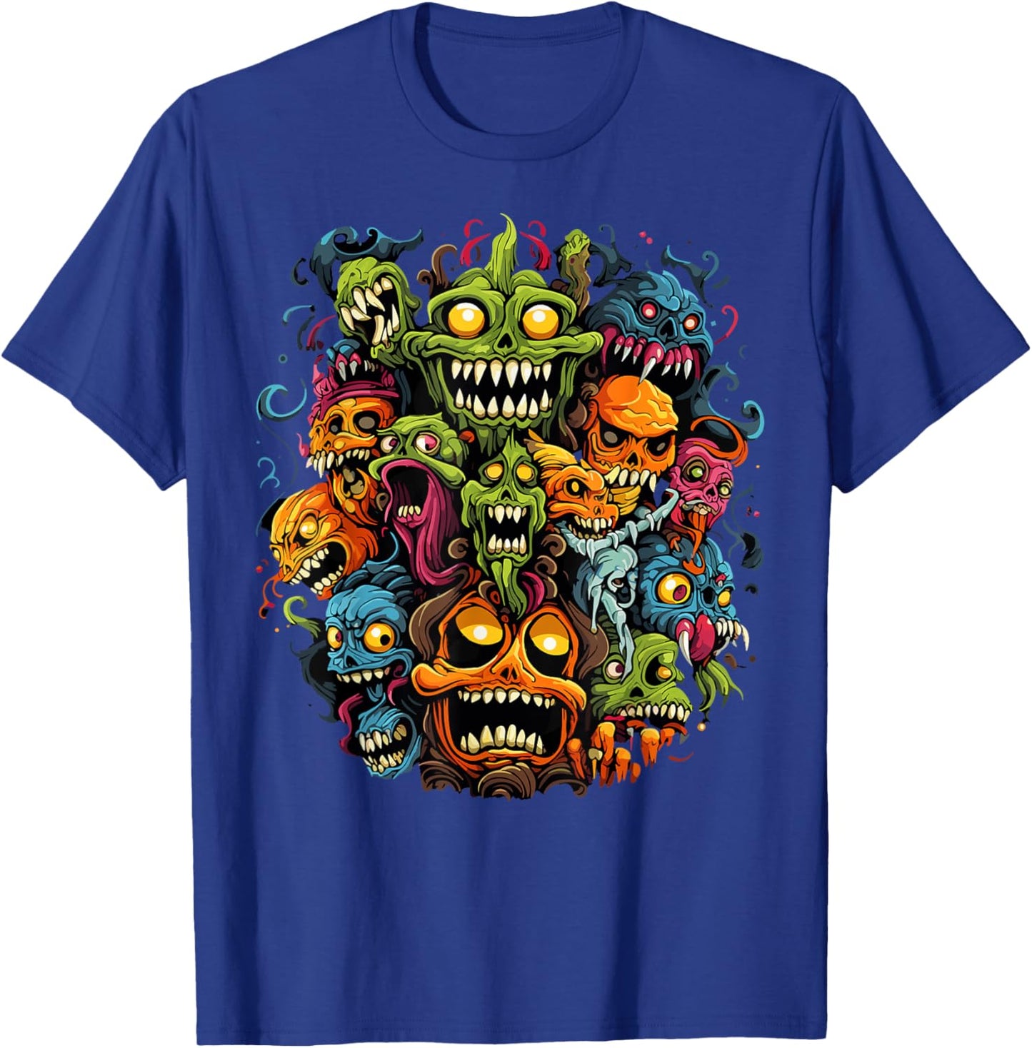 Scary Monster Halloween Costume Zombie Horror Fun T-Shirt - T-Shirt | Royal