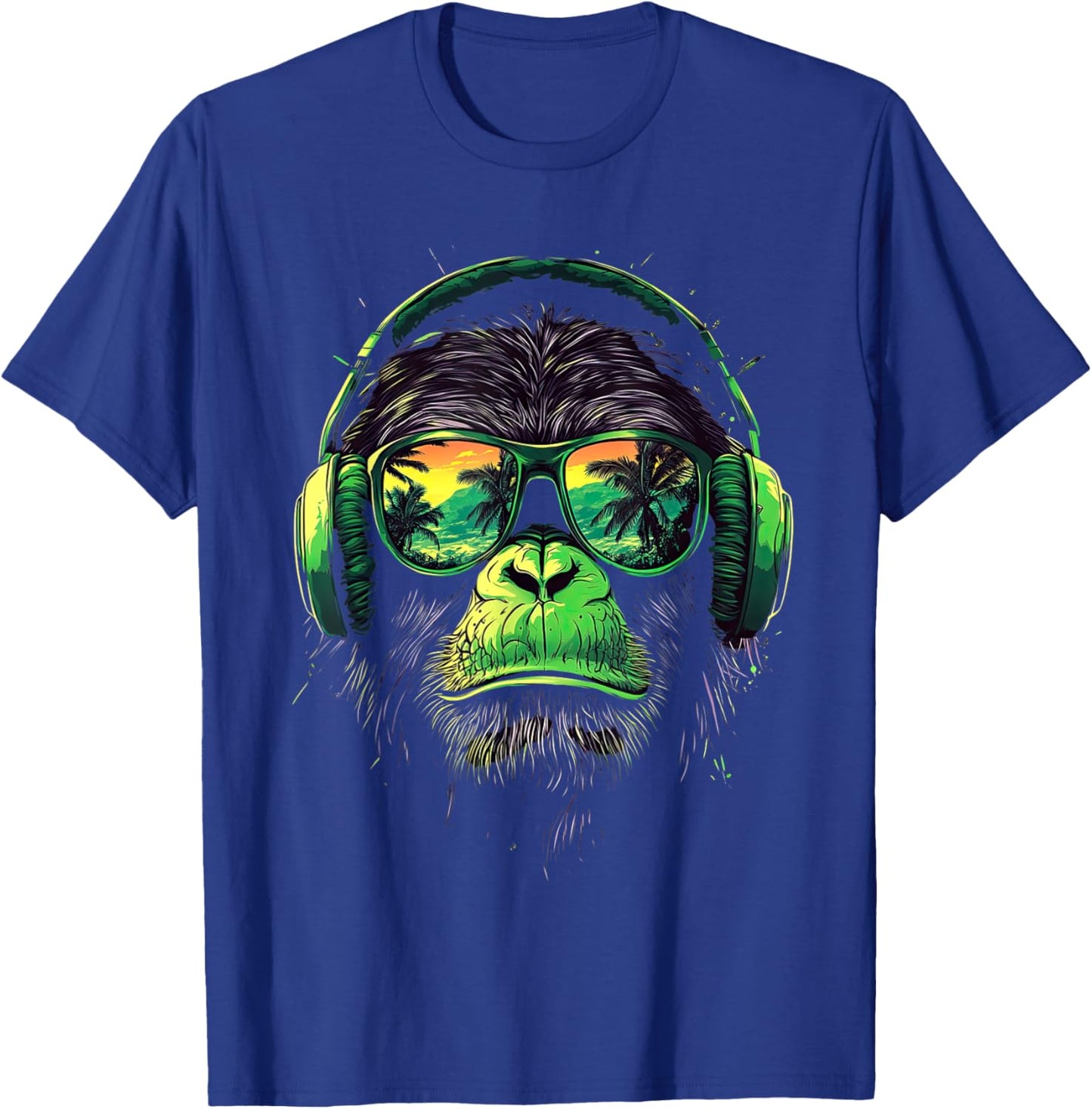 Funny Monkey with sunglasses cool Graffiti Urban art street T-Shirt - T-Shirt | Royal