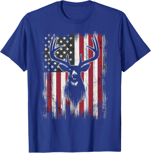Deer Hunting American Flag