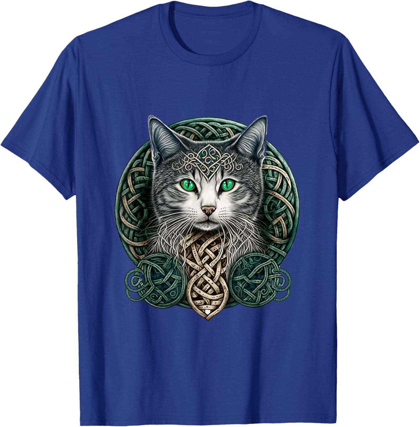 Celtic Cat | Scottish | Celtic Knots | Wiccan | Pagan Witch T-Shirt - T-Shirt | Royal