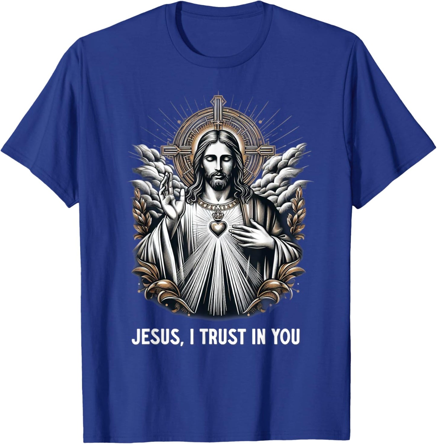 Jesus I Trust In You Divine Mercy Catholic T-Shirt - T-Shirt | Royal
