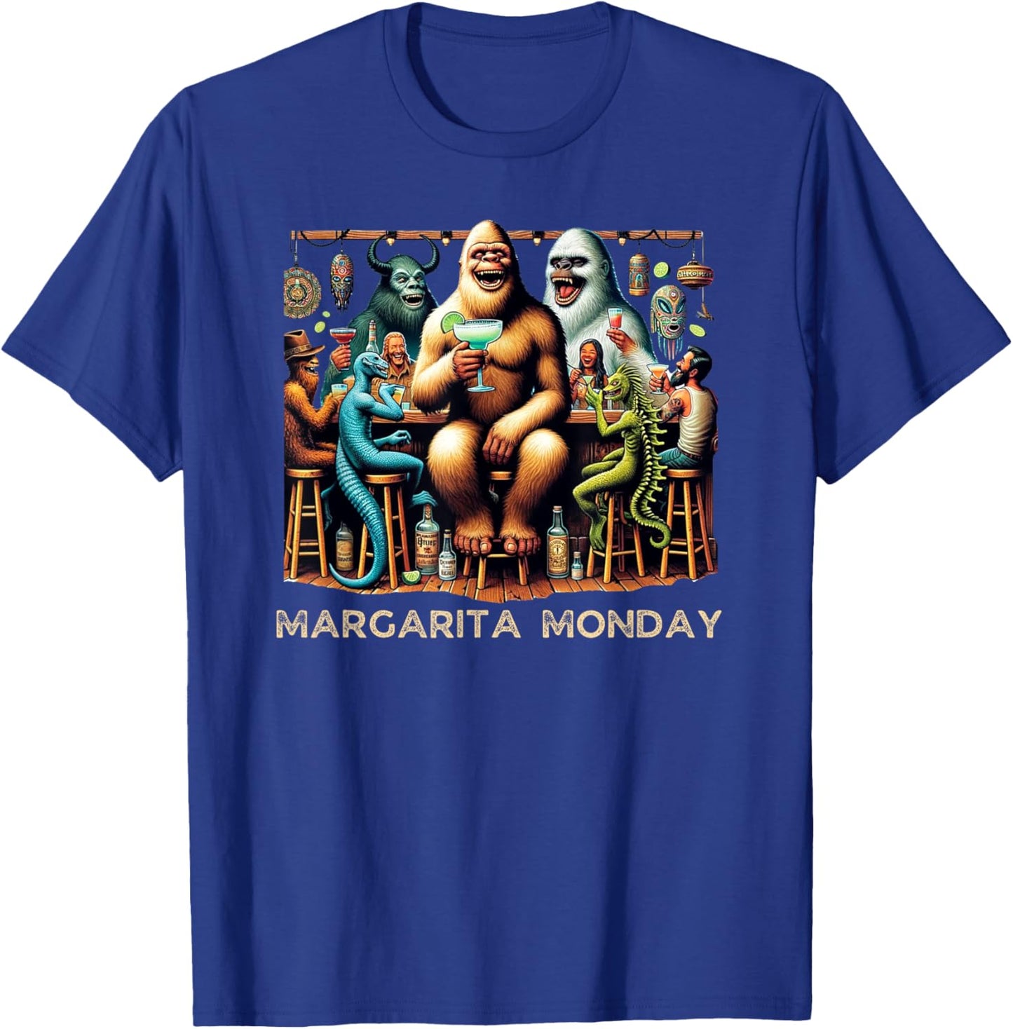 Bigfoot's Margarita Monday Funny Sasquatch Bar Drinking T-Shirt - T-Shirt | Royal