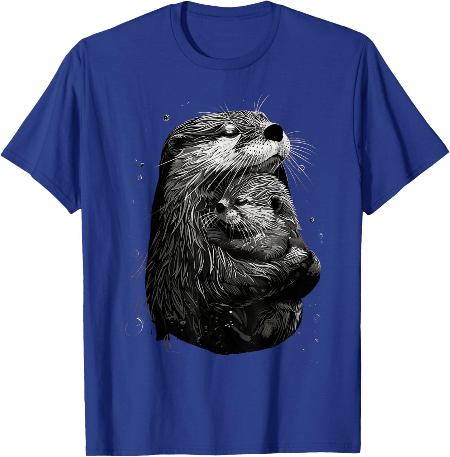 Mom Child Otter Mama Baby Animal Graphic Cute Mothers Day T-Shirt - T-Shirt | Royal