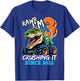 3rd Birthday Monster Truck Dinosaur Party Boys Rawr I'm 3 T-Shirt - T-Shirt | Royal