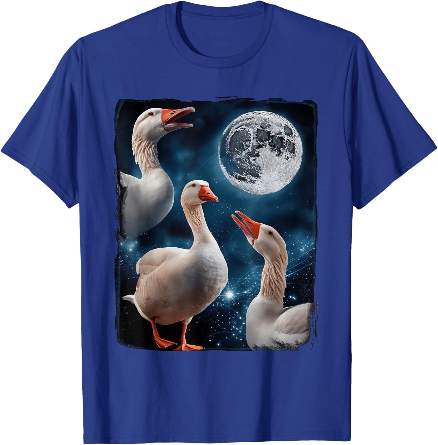 Goose Howling At Moon T-Shirt - T-Shirt | Royal