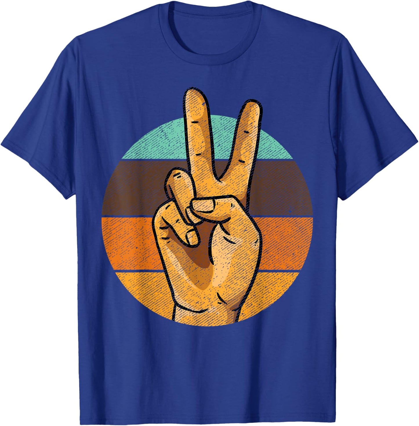 Retro Peace Vintage 60's 70's Hippie Gift T-Shirt - T-Shirt | Royal