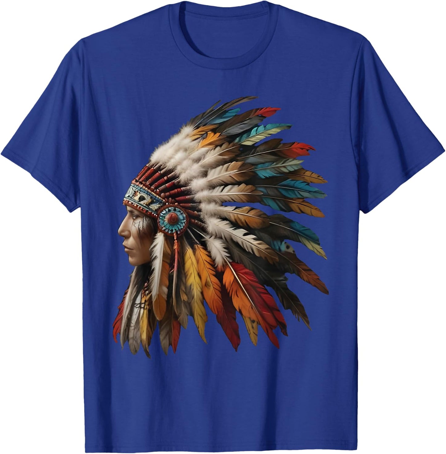 Native American Indian Headdress Graphic Women T-Shirt - T-Shirt | Royal