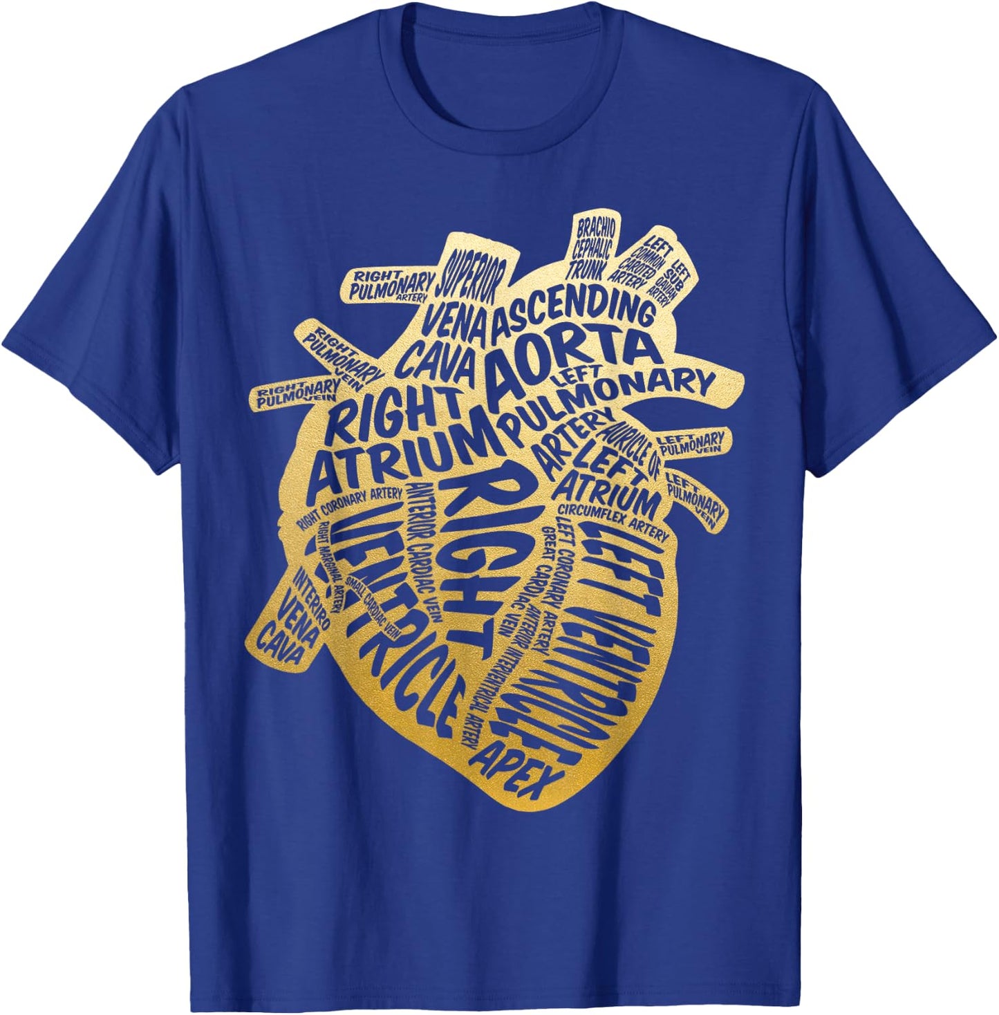 Cardiac Stethoscope Anatomical Heart Cardiac Nurse T-Shirt - T-Shirt | Royal