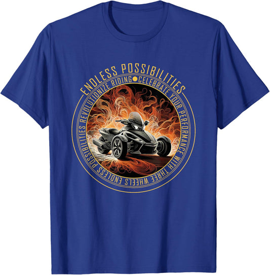 Triker Motorcycle Three-Wheel T-Shirt - T-Shirt | Royal