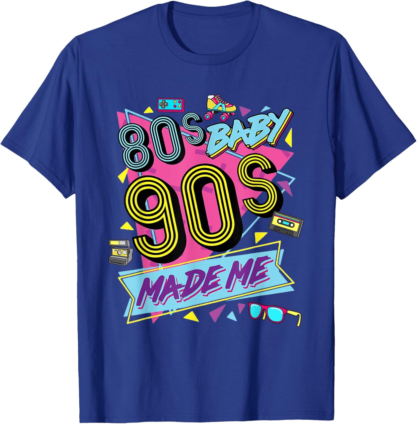 1980s 80's Baby 1990s 90's Made Me Costume Retro Party T-Shirt - T-Shirt | Royal