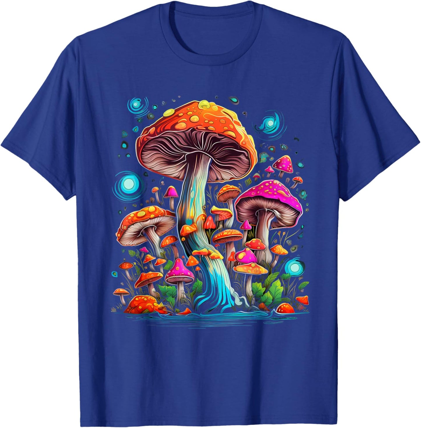 Hippie Mushrooms Psychedelic Forest Fungi Festival T-Shirt - T-Shirt | Royal